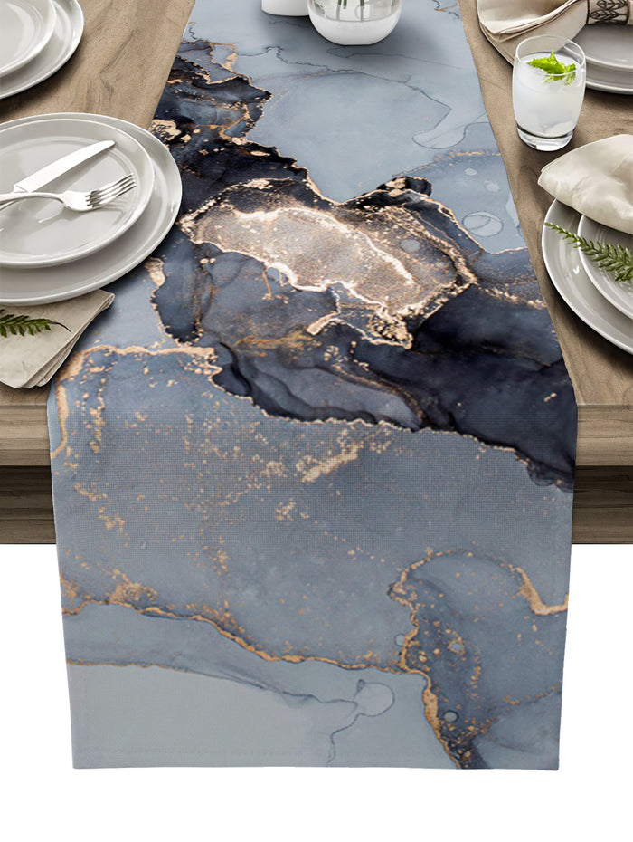 Grey Marble Texture in Phnom Penh Table Runner Place Mats - LeobonZone