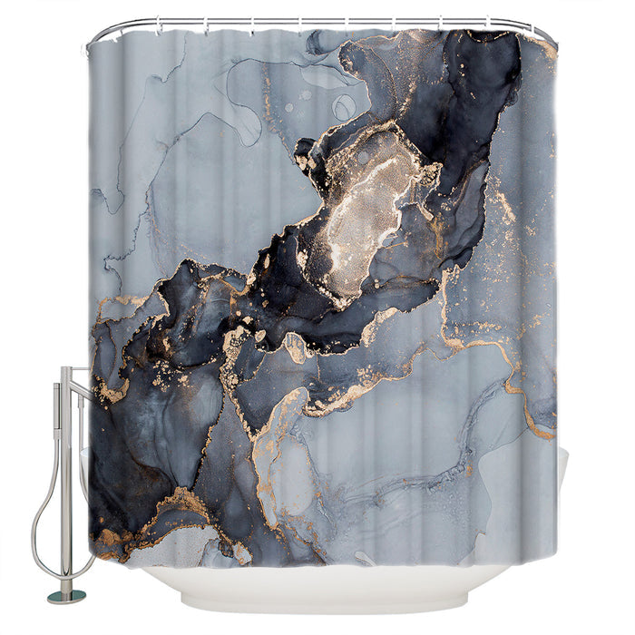 Grey Marble Texture in Phnom Penh Waterproof Durable Shower Curtain - LeobonZone