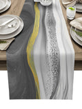 Grey Watercolor Gradient Marble Texture Table Runner Place Mats - LeobonZone