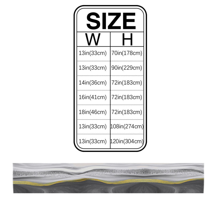 Grey Watercolor Gradient Marble Texture Table Runner Place Mats - LeobonZone