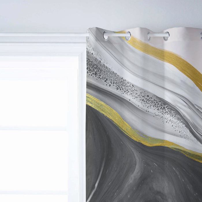 Grey Watercolor Gradient Marble Texture window curtains - LeobonZone