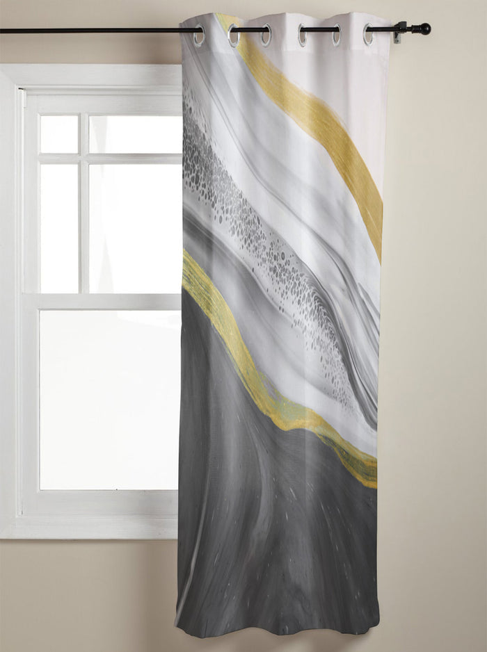 Grey Watercolor Gradient Marble Texture window curtains - LeobonZone