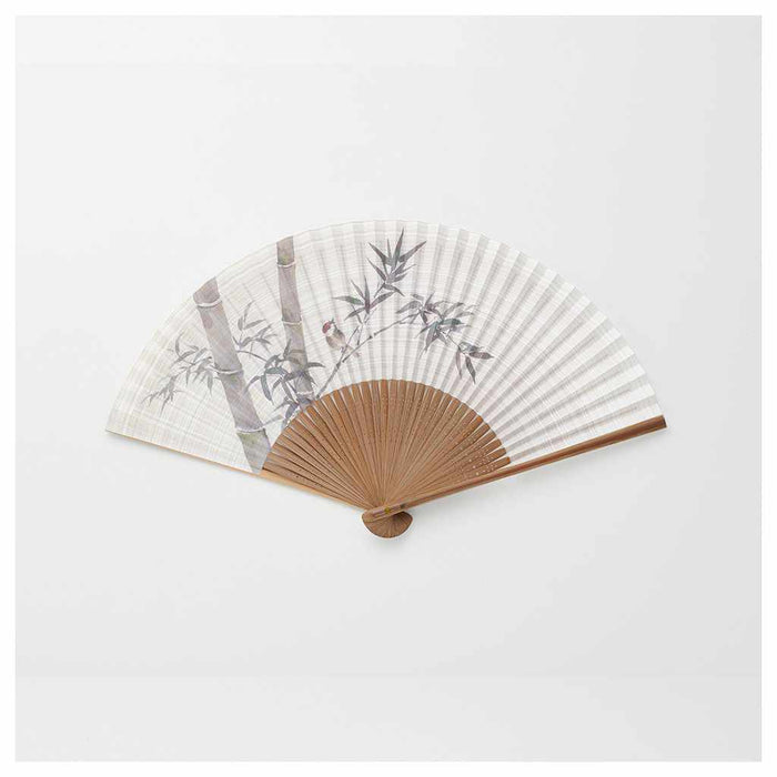 [HAND FAN] MEN'S PAPER FAN BAMBOO SPARROW | KYOTO FOLDING FANS | OHNISHI TSUNE SHOTEN