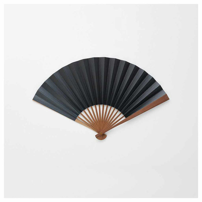 [HAND FAN] MEN'S PAPER FAN KAKISHIBU DYEING DARK BLUE | KYOTO FOLDING FANS | OHNISHI TSUNE SHOTEN