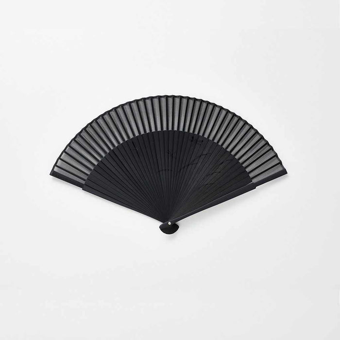 [HAND FAN] MEN'S SILK FAN DRAGONFLY BLACK BONE LARGE SHORT GROUND | KYOTO FOLDING FANS | OHNISHI TSUNE SHOTEN