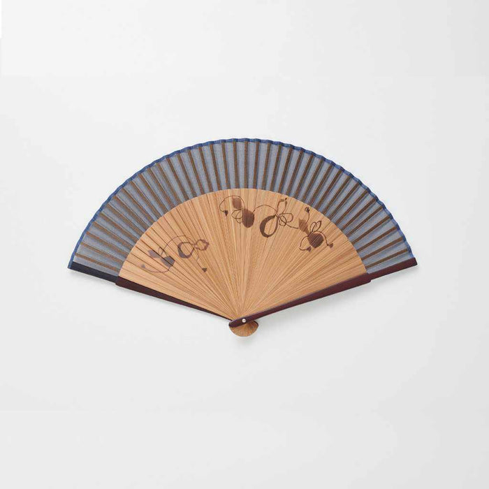 [HAND FAN] MEN'S SILK FAN GOURD TEA BONE LARGE SHORT GROUND | KYOTO FOLDING FANS | OHNISHI TSUNE SHOTEN