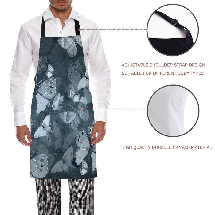 Hand painted Butterfly Personalized Canvas Apron - LeobonZone
