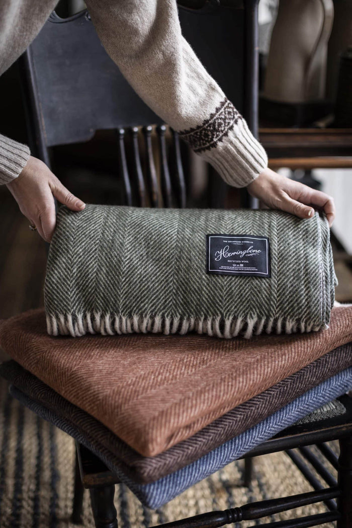 Herringbone Collection | Recycled Wool Blankets | Bayleaf