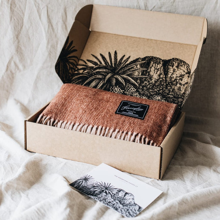 Herringbone Collection | Recycled Wool Blankets | Russet