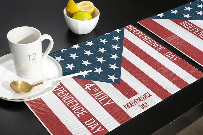 Independence Day Date Personalized Table Placemats - LeobonZone