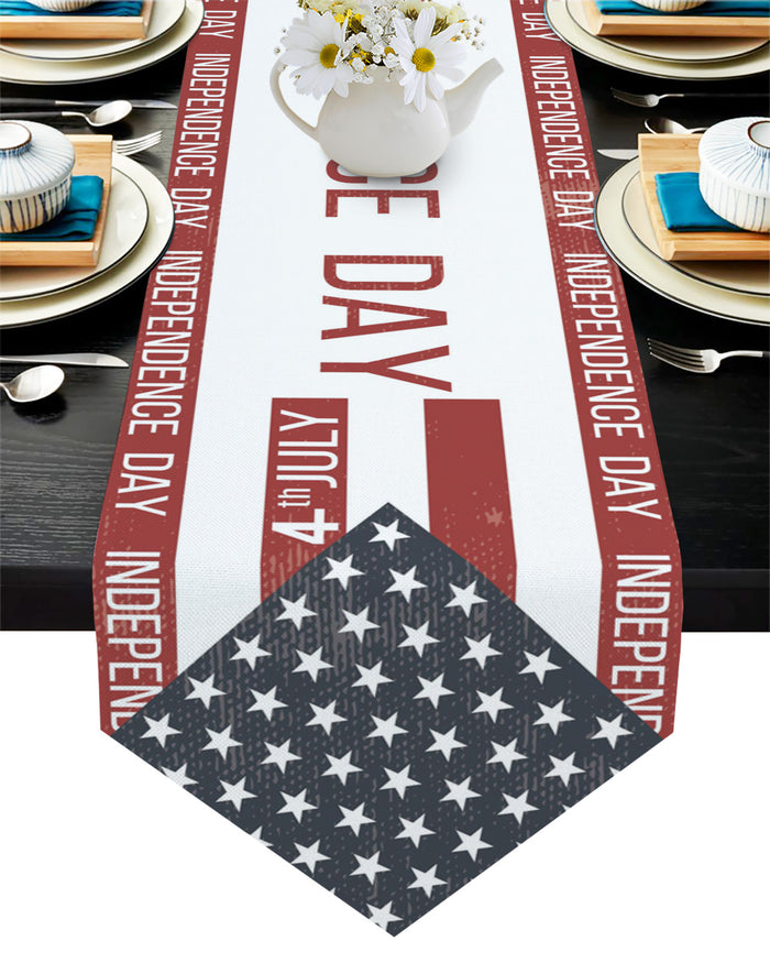 Independence Day Date Sharp Angle Table Runner Place Mats - LeobonZone
