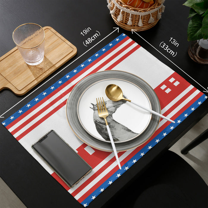 Independence day red building stars Personalized Table Placemats - LeobonZone