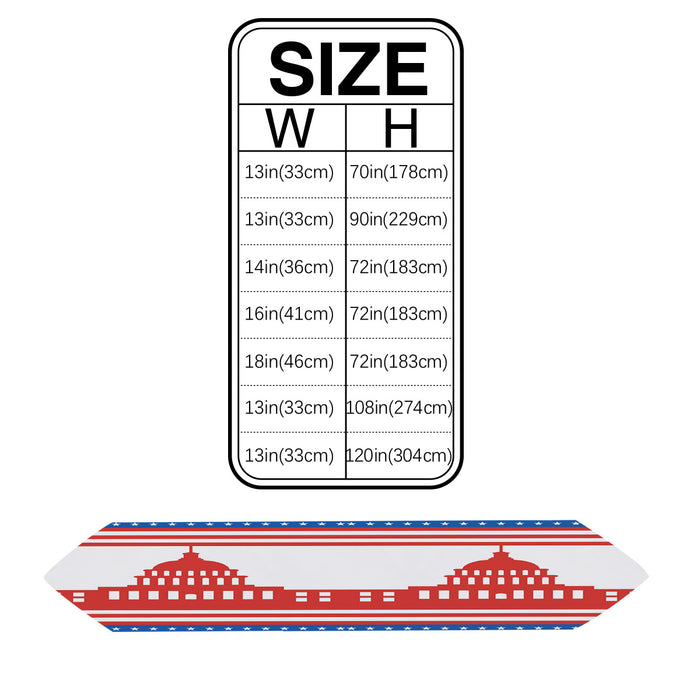 Independence day red building stars Sharp Angle Table Runner Place Mats - LeobonZone
