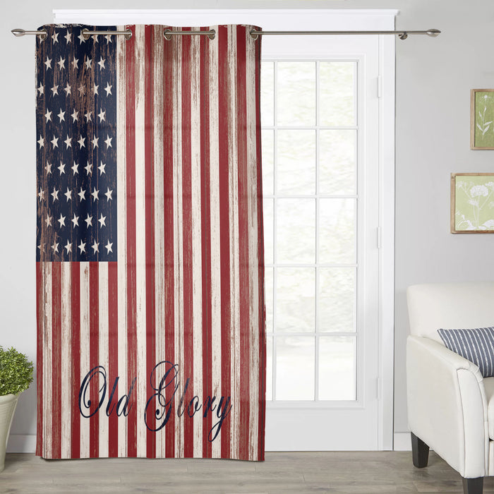 Independence day retro American flag window curtains - LeobonZone