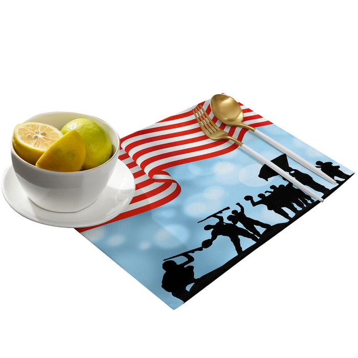 Independence day victory cheers soldiers Personalized Table Placemats - LeobonZone