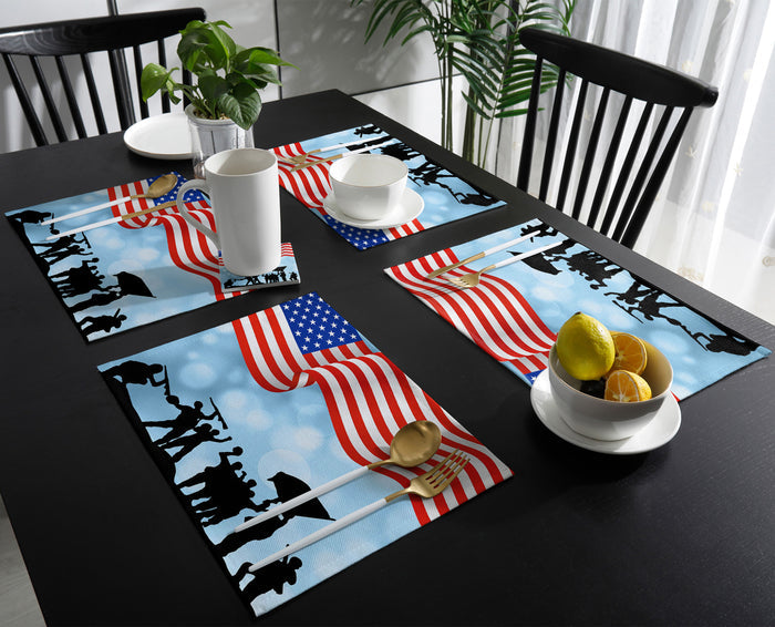 Independence day victory cheers soldiers Personalized Table Placemats - LeobonZone