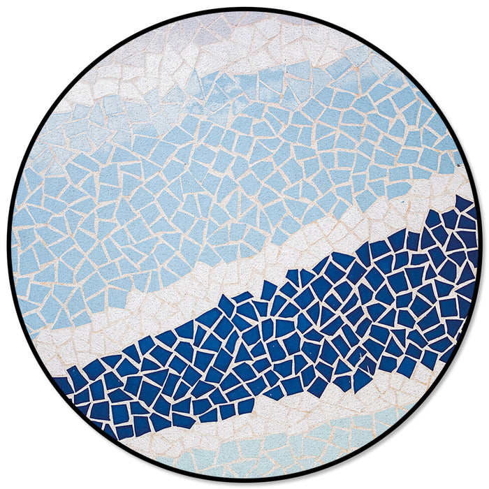 Indigo Blue Triangle mosaic marble Circular Felt Rugs - LeobonZone