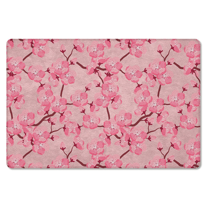 Japanese Cherry Blossom Leather Mat Soft Non-Slip Waterproof  Doormat - LeobonZone