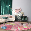 Japanese Kimono Girl Circular Felt Rugs - LeobonZone