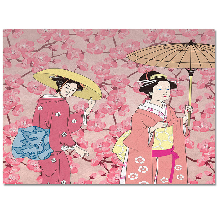 Japanese Kimono Girl Right Angle Felt Rugs - LeobonZone
