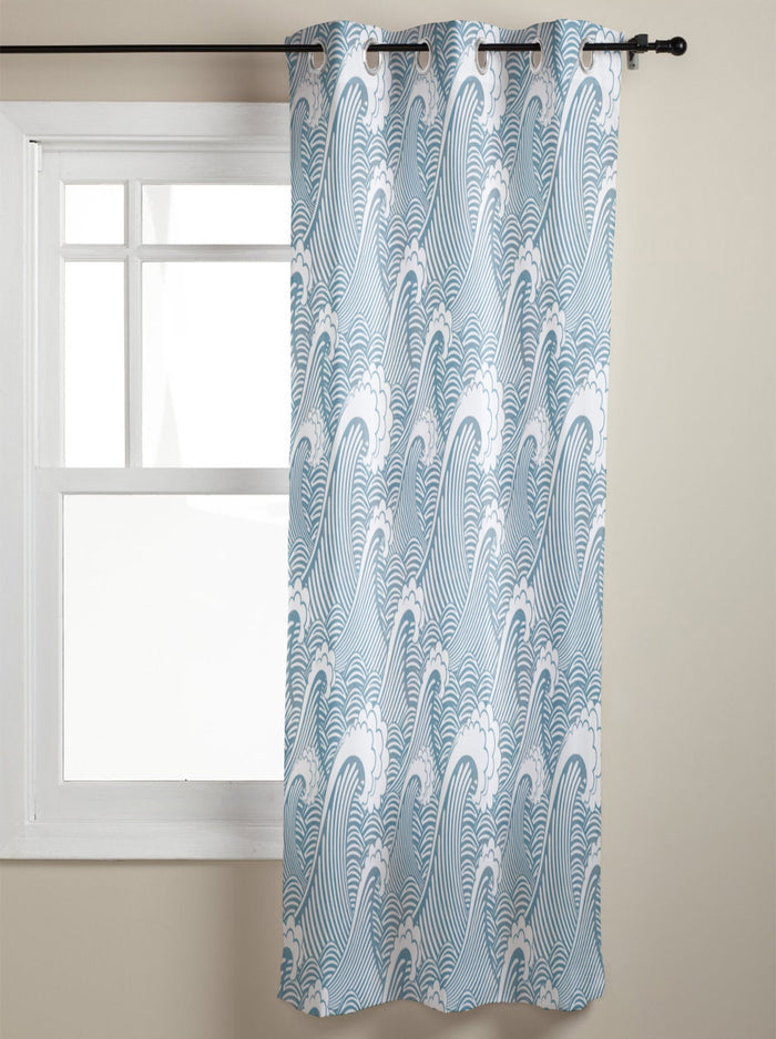 Japanese Water Wave Blackout Window Curtains - LeobonZone