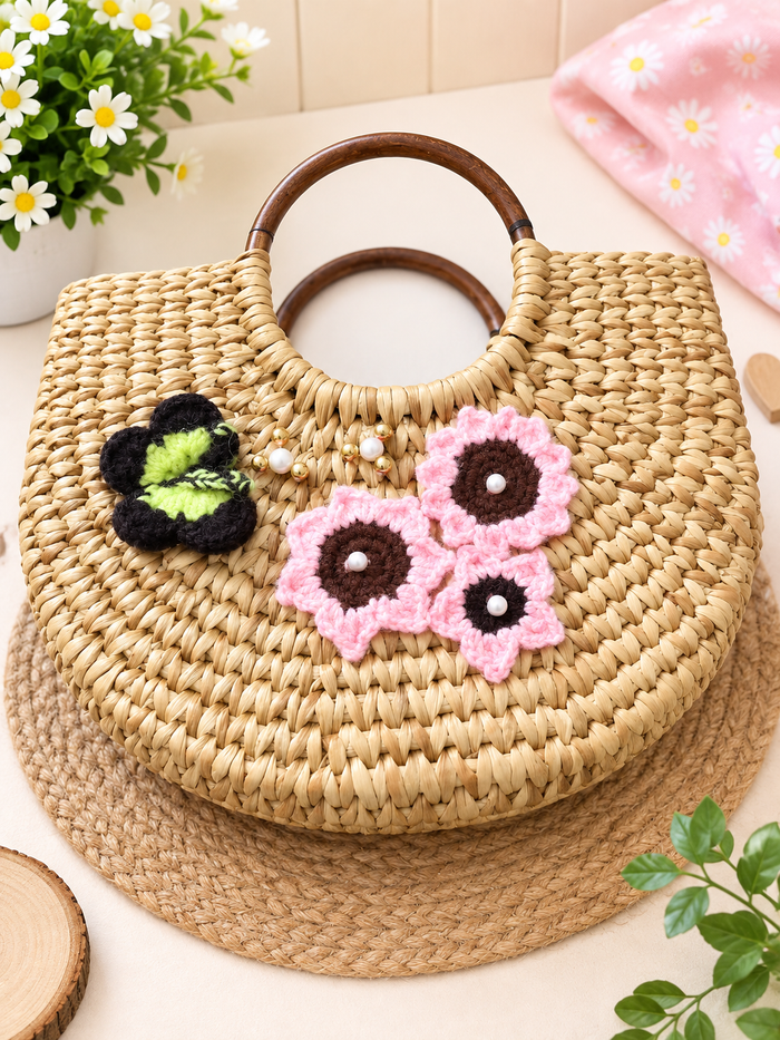 Kauna Hand-Tied  Basket (with Hand Embroidery )
