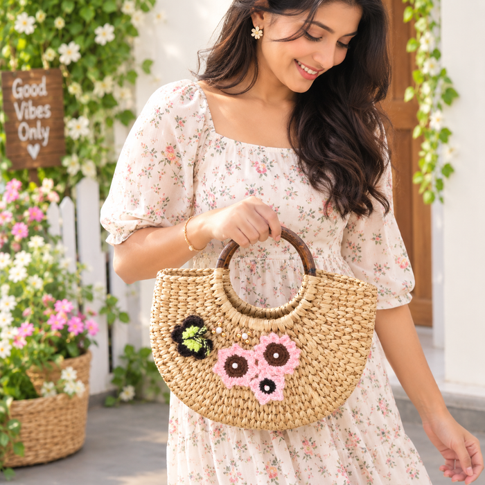 Kauna Hand-Tied  Basket (with Hand Embroidery )