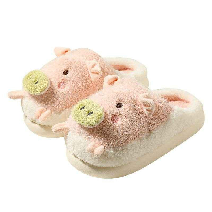 Kawaii Cloudy Pig Plush Slippers - Goodlifebean Shoes