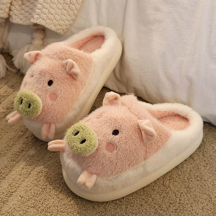 Kawaii Cloudy Pig Plush Slippers - Goodlifebean Shoes