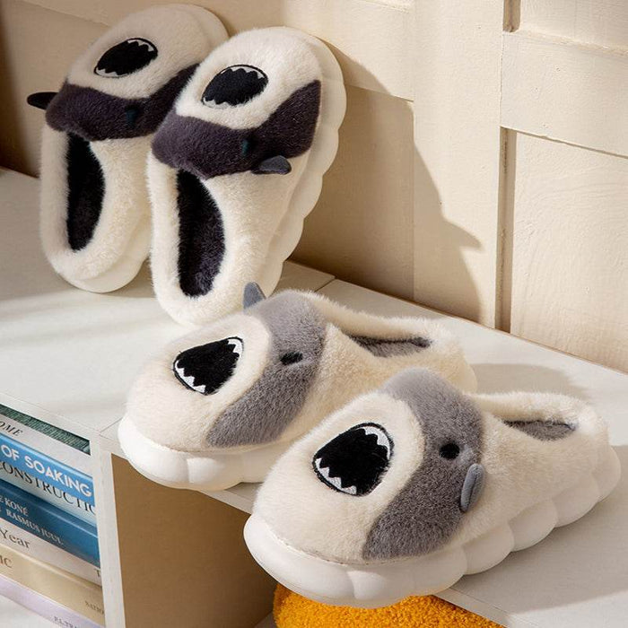 Kawaii Fluffy Shark Slippers - Goodlifebean Shoes