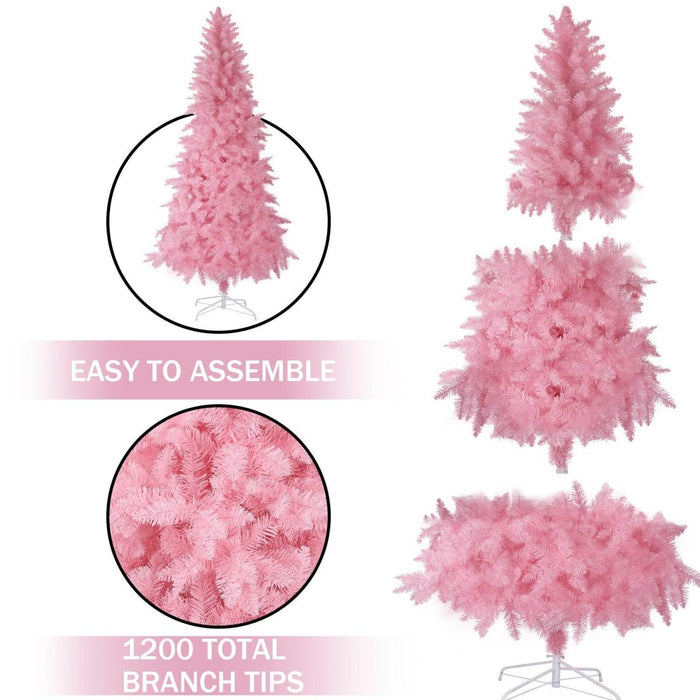 Kawaii Pink 8ft Artifical Christmas Tree - Goodlifebean Decor