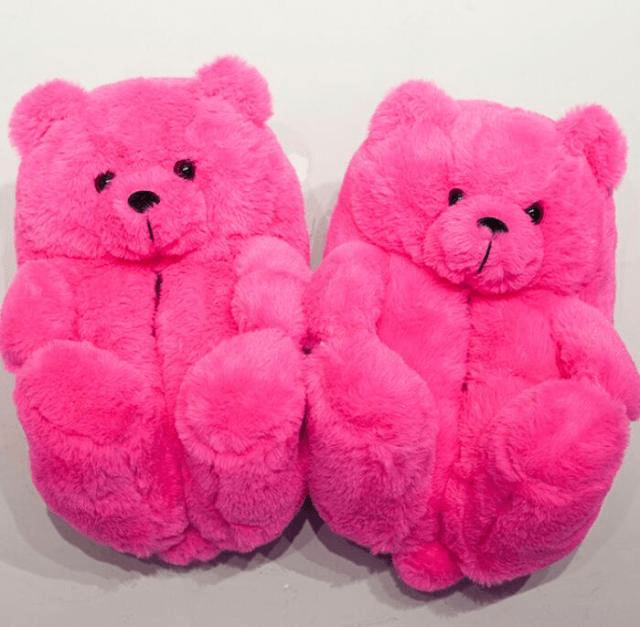 Kawaii Teddy Bear Plush Slippers - Goodlifebean Shoes