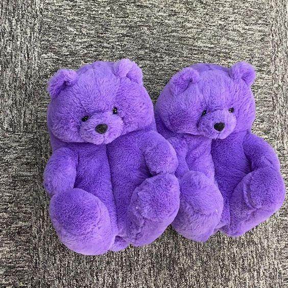 Kawaii Teddy Bear Plush Slippers - Goodlifebean Shoes