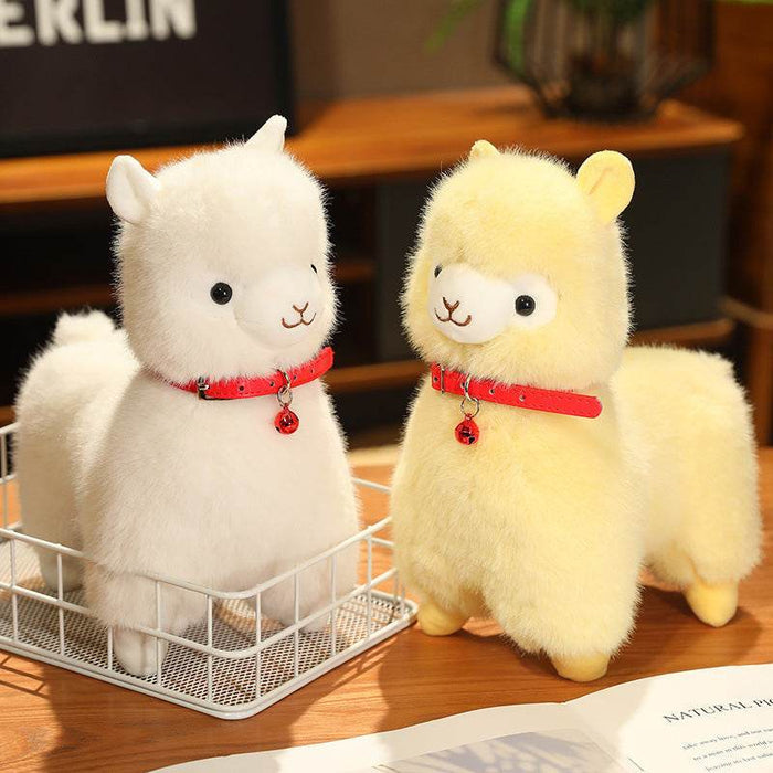 Kawaii White Pink Fluffy Alpaca Plushie - Goodlifebean Stuffed Animals