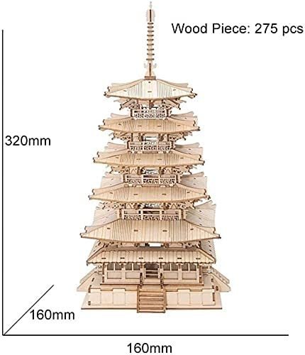 Kyoto Tower 3D Wooden Building Block - Goodlifebean puzzle