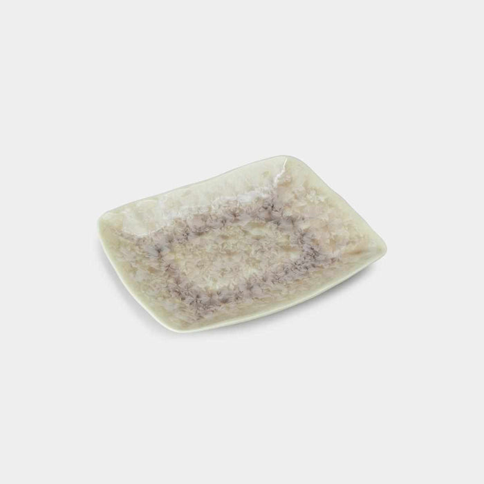 [LARGE PLATE (PLATTER)] FLOWER CRYSTAL (BROWN) LONG PLATE | TOUAN | KYOTO-KIYOMIZU WARES