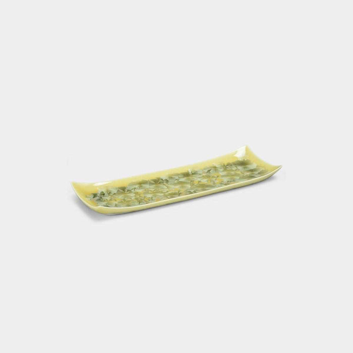[LARGE PLATE (PLATTER)] FLOWER CRYSTAL (YELLOW) LONG PLATE | TOUAN | KYOTO-KIYOMIZU WARES