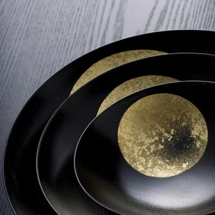 [LARGE PLATE (PLATTER)] OBOROTSUKI PLATE 240 (LACQUER) | HAKUICHI | KANAZAWA GOLD LEAF