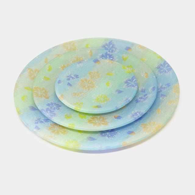 [LARGE PLATE (PLATTER)] PLATE (CHERRY BLOSSOM) BLUE 5-PIECE SET | NISHIJIN RE:NISTA | NISHIJIN TEXTILES