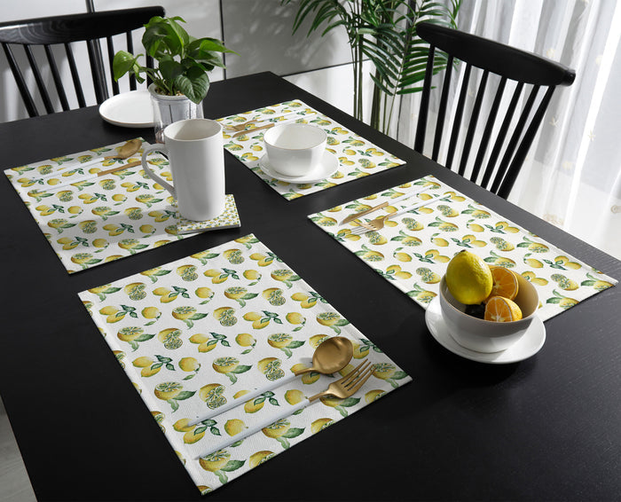 Lemon fruit in summer Personalized Table Placemats - LeobonZone