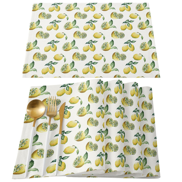 Lemon fruit in summer Personalized Table Placemats - LeobonZone