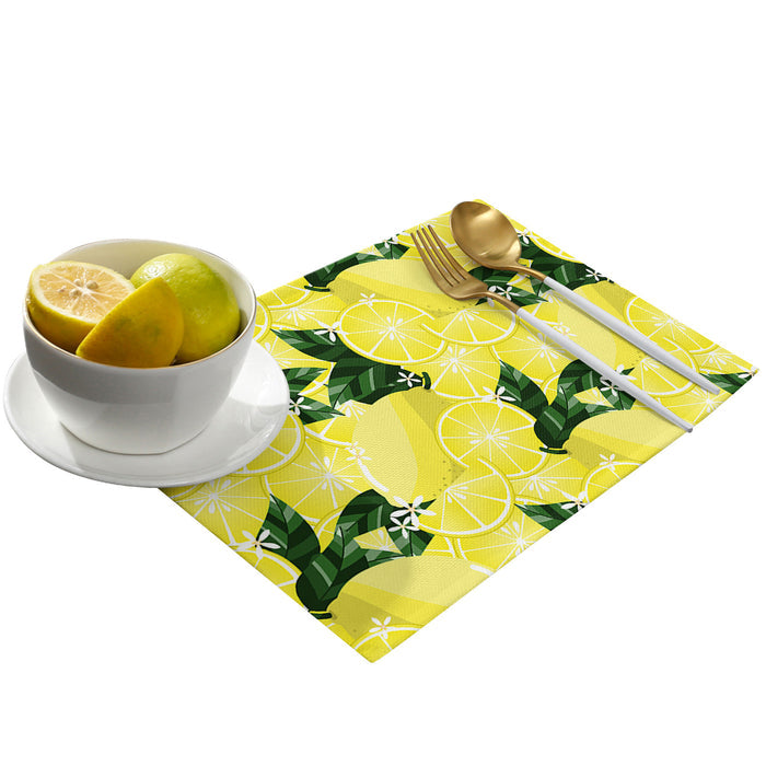 Lemon fruit in summer yellow Personalized Table Placemats - LeobonZone