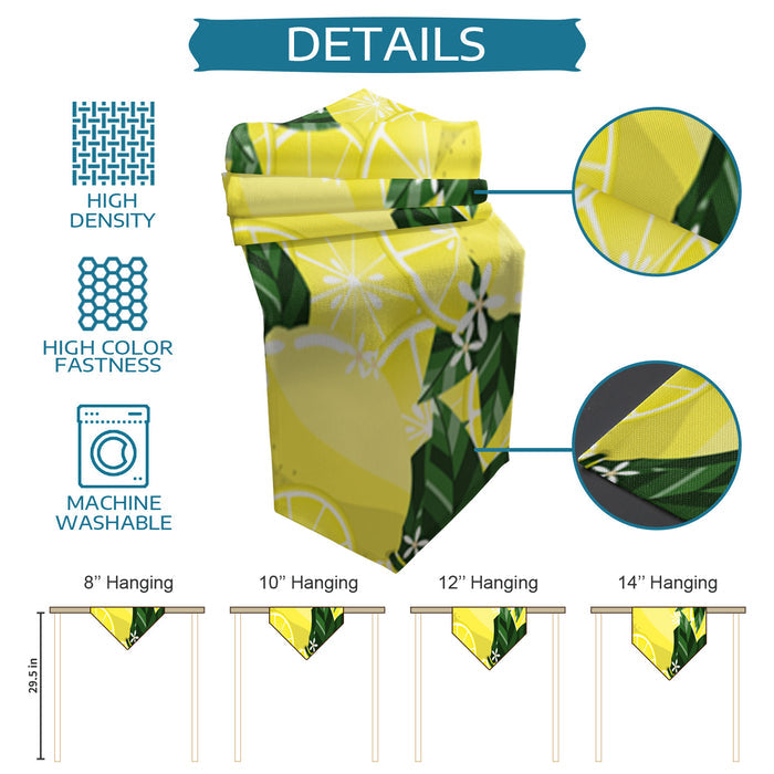 Lemon fruit in summer yellow Sharp Angle Table Runner Place Mats - LeobonZone