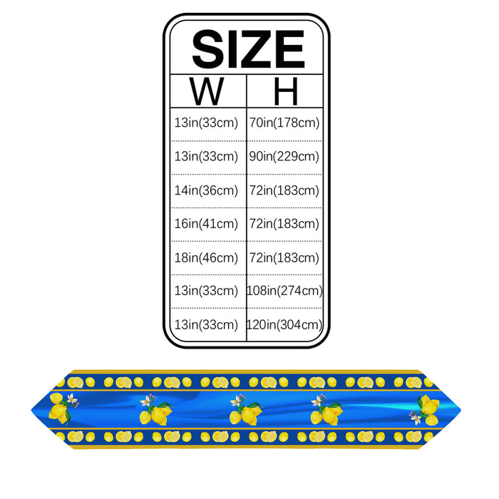 Lemon fruit summer blue Sharp Angle Table Runner Place Mats - LeobonZone