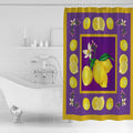 Lemon fruit summer purple DURABLE SHOWER CURTAIN - LeobonZone