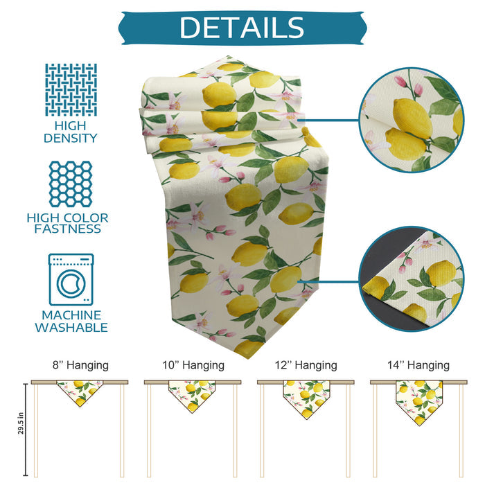 Lemon fruit summer Sharp Angle Table Runner Place Mats - LeobonZone