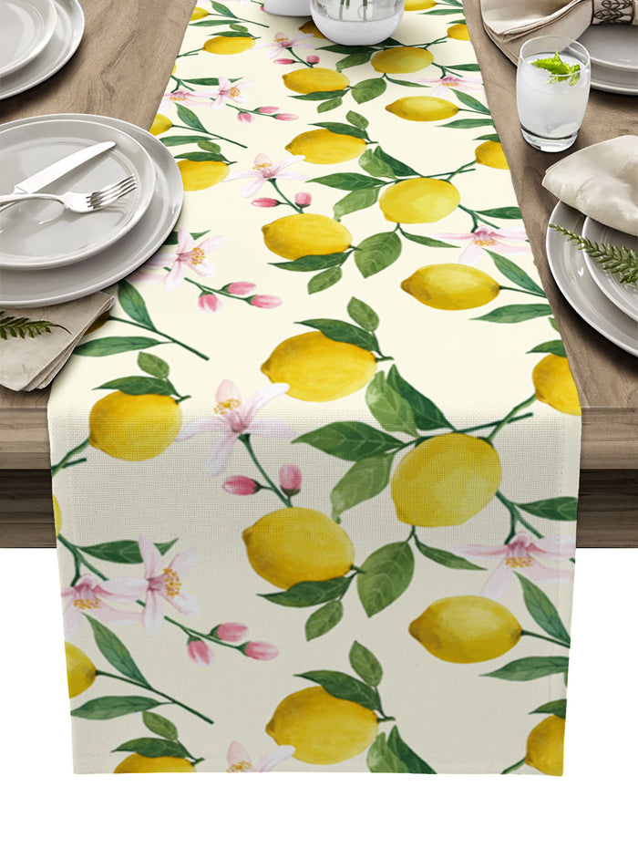 Lemon fruit summer Table Runner Place Mats - LeobonZone