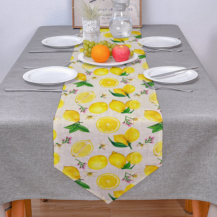 Lemon multi fruit summer Sharp Angle Table Runner Place Mats - LeobonZone