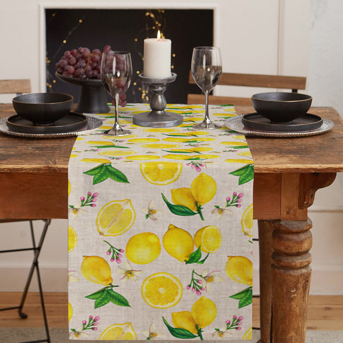 Lemon multi fruit summer Table Runner Place Mats - LeobonZone