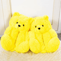 Lemonnade Teddy Bear Plush Slippers - Goodlifebean